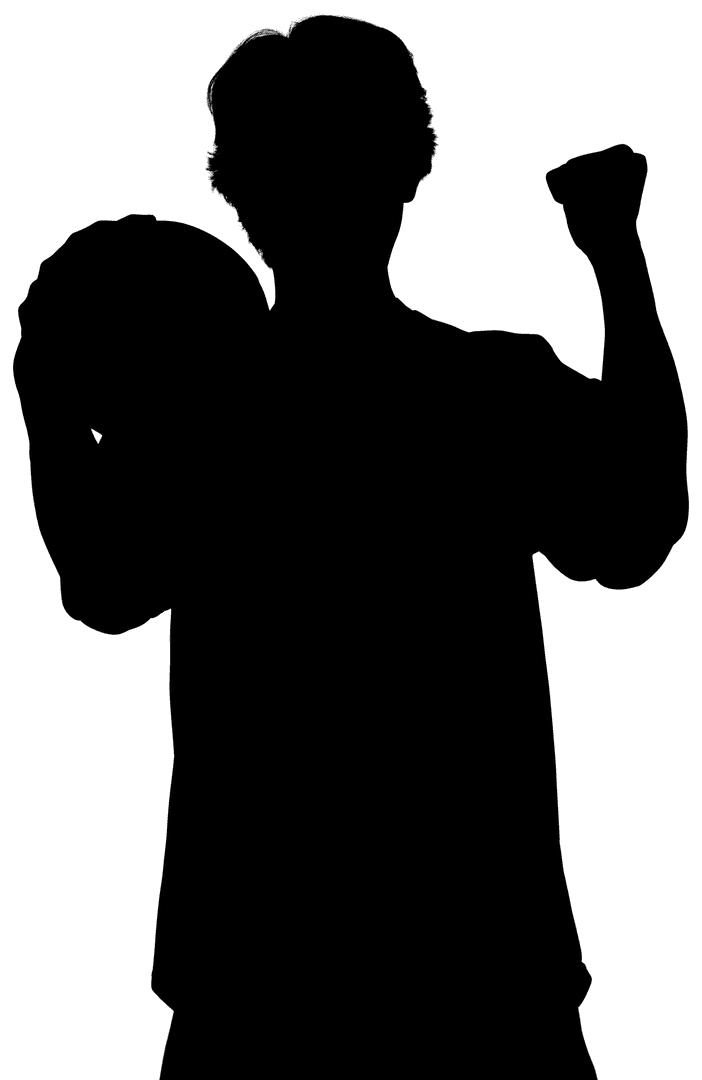 Transparent Silhouette of Man Running on Clear Background