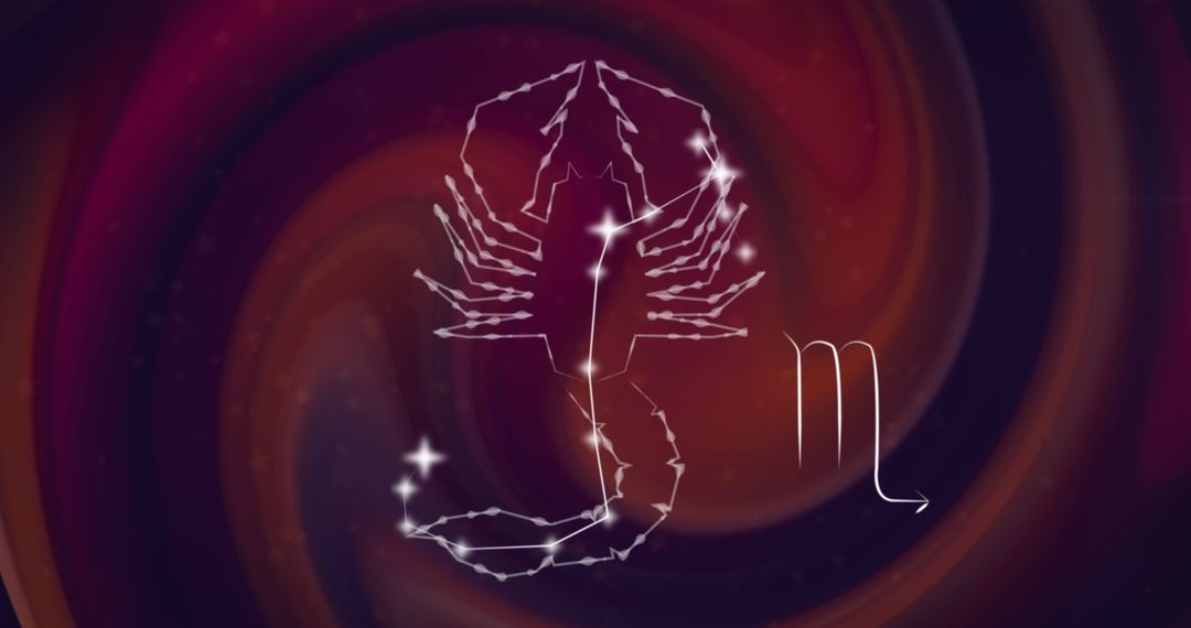 Scorpio Zodiac Sign with Glowing Stellar Alignment in Nebula