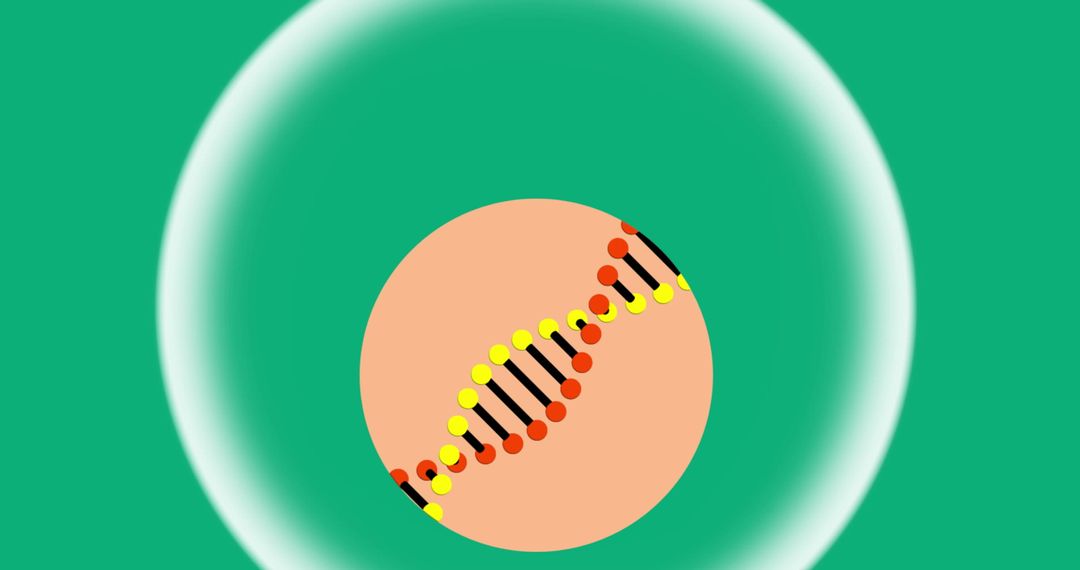 Rotating DNA Strand on Green Background Illustration