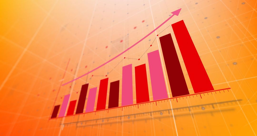 Rising Bar Graph on Dynamic Orange Background