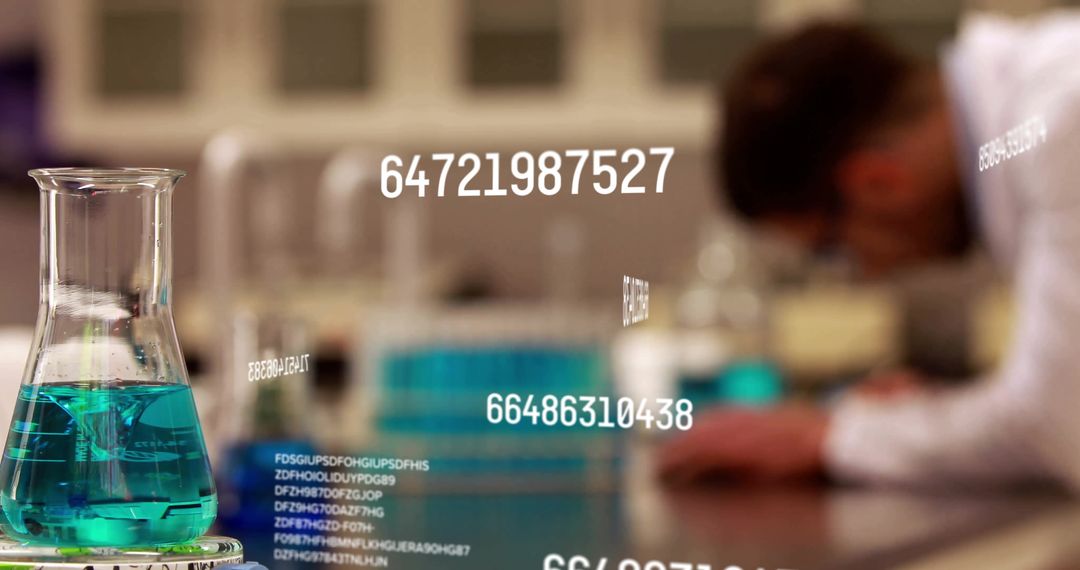 Scientific Research Lab with Data Visualizations and Scientist at Work