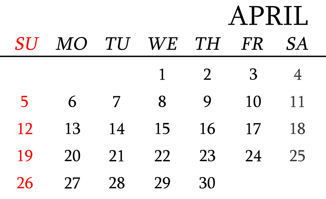 Transparent Calendar Page Design with Digital Numbers for Planning