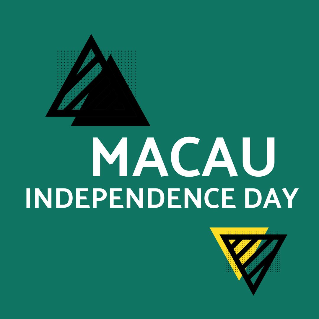 Macau Independence Day Celebration Graphic with Triangular Designs