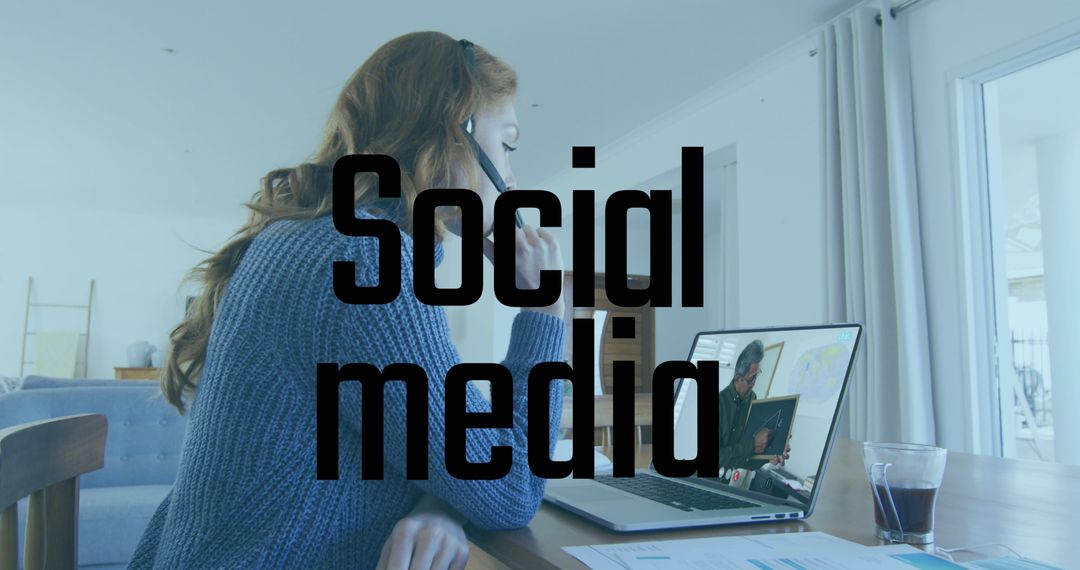 Woman Remote Learning Through Video Call at Home