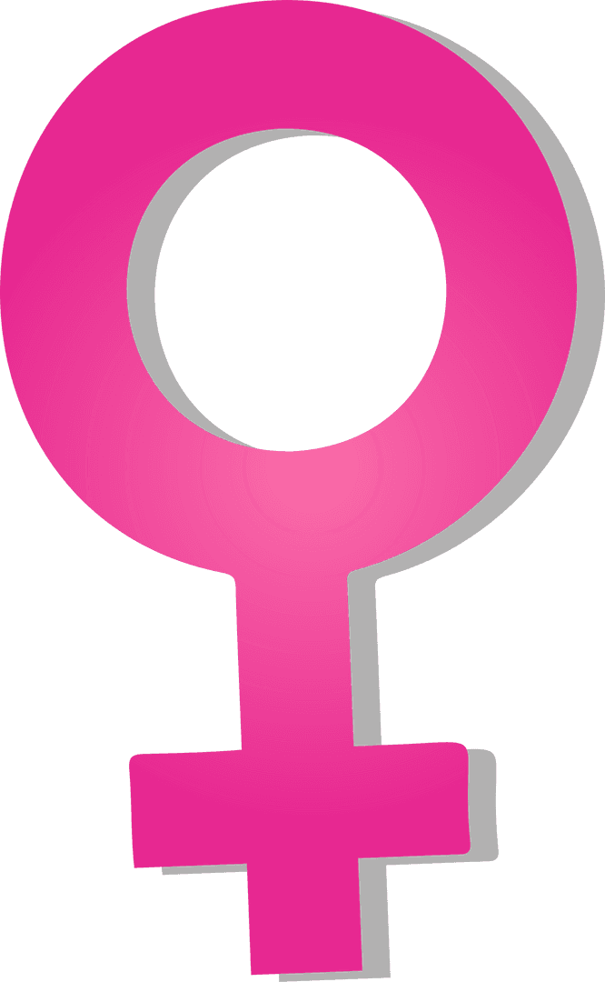 Pink Female Gender Symbol with Transparent Shadow Effect
