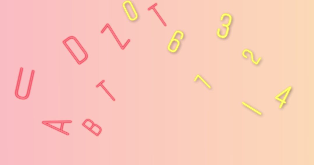 Vibrant Abstract Letters and Numbers on Gradient Background