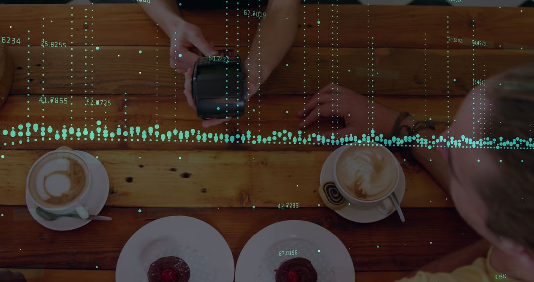Digital Payment Concept with Financial Data Overlay