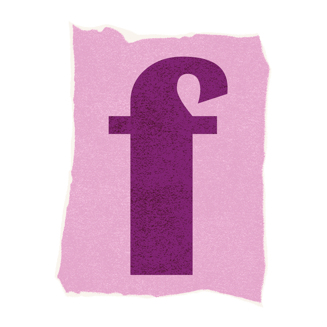 Stylized Lowercase F Transparent Abstract Texture Design