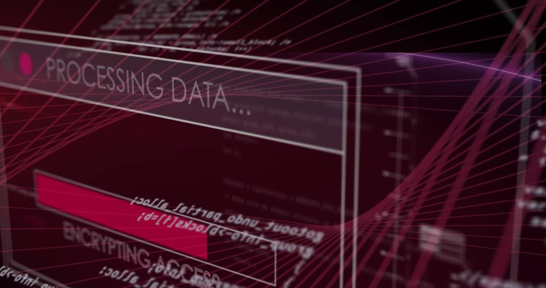 Digital Data Processing Screen with Futuristic Design