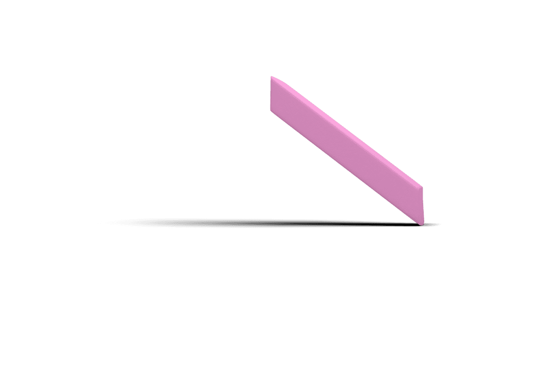 Pink 3D Transparent Eraser Illustration on White Background