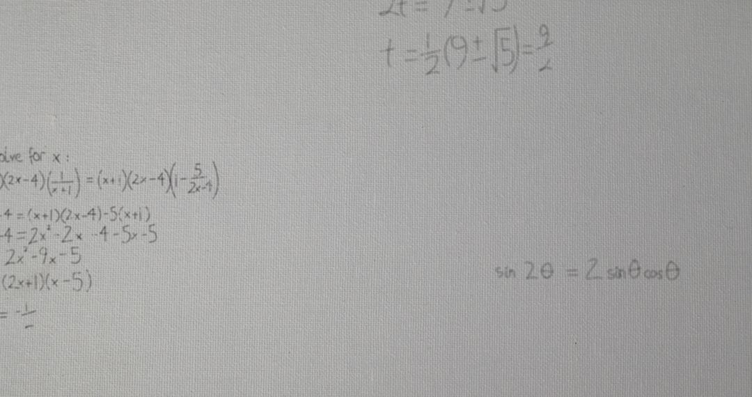 Mathematical Equations on White Canvas Background