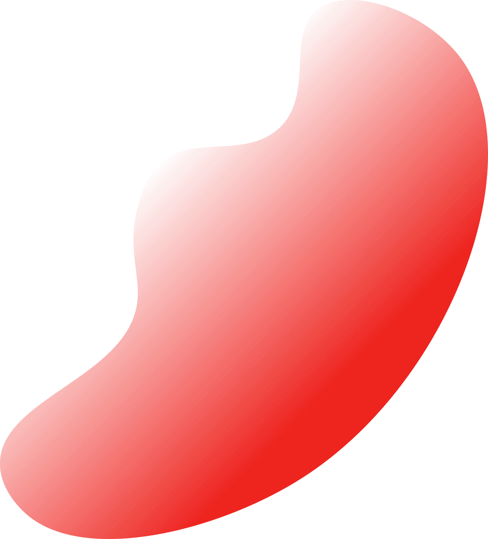 Abstract Red Curved Shape on Transparent Background