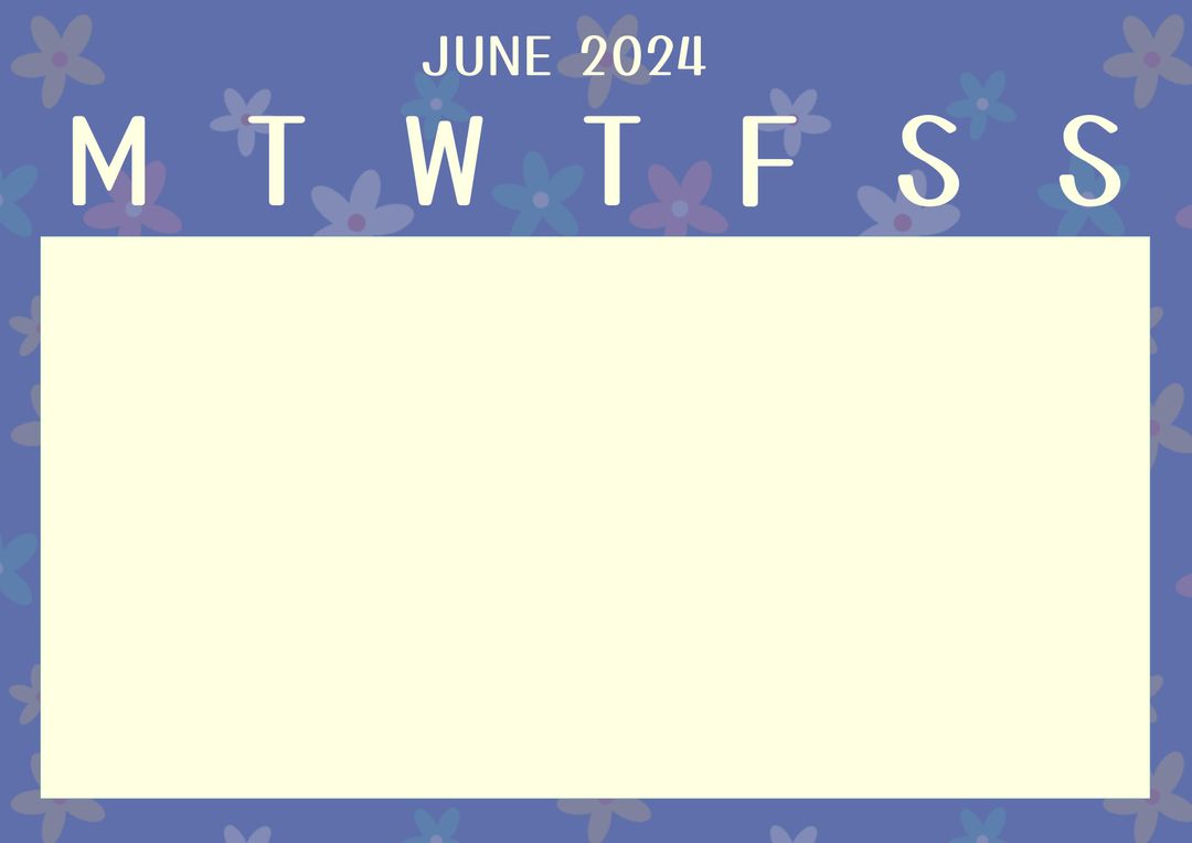 Floral June 2024 Calendar Template with Minimalist Design - Download Free Stock Templates Pikwizard.com