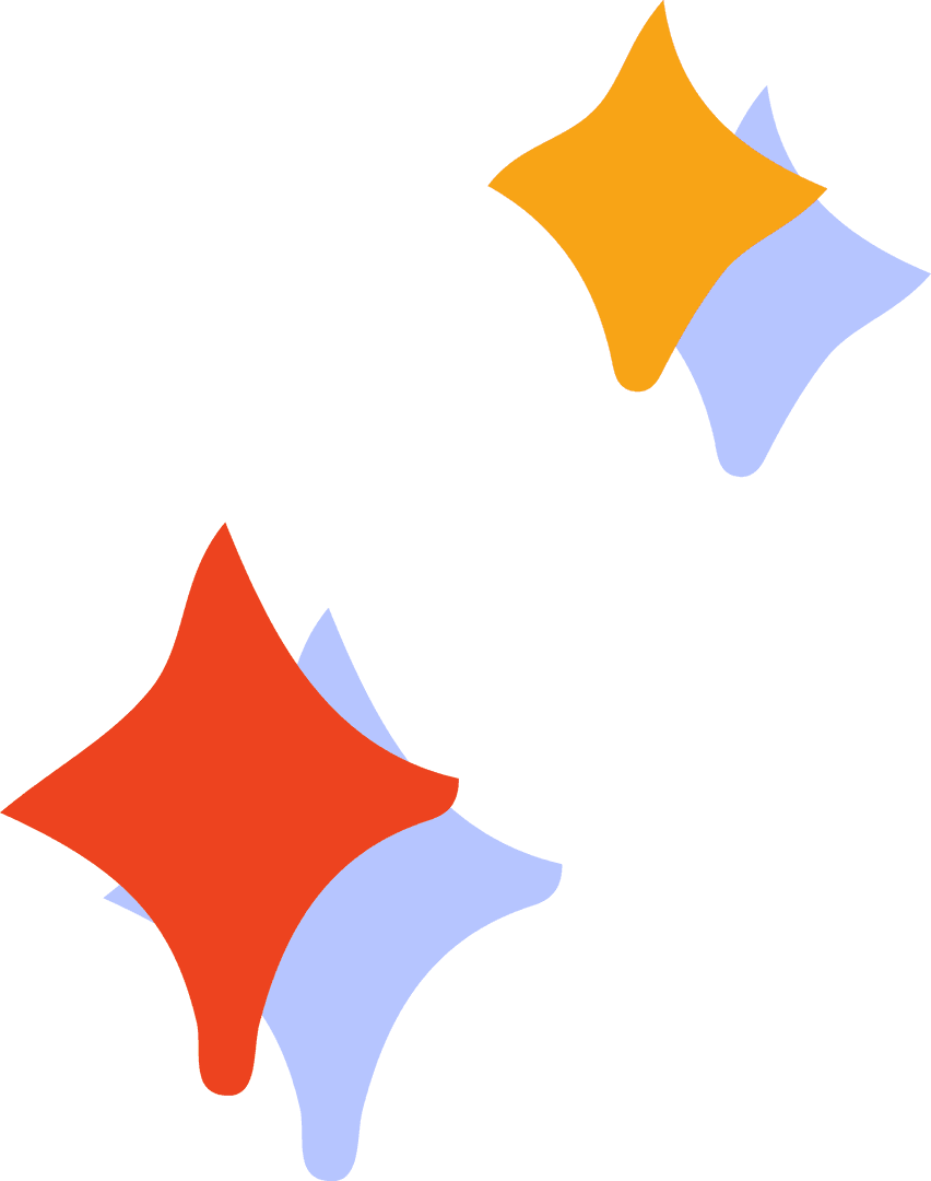 Abstract Colorful Star Shapes on Transparent Background