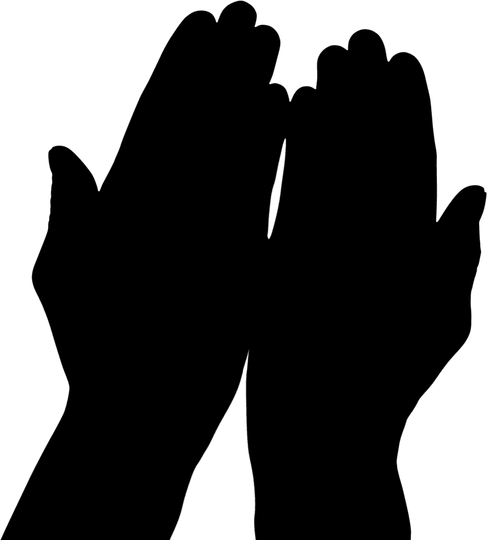 Silhouette Hands Clapping on Transparent Background