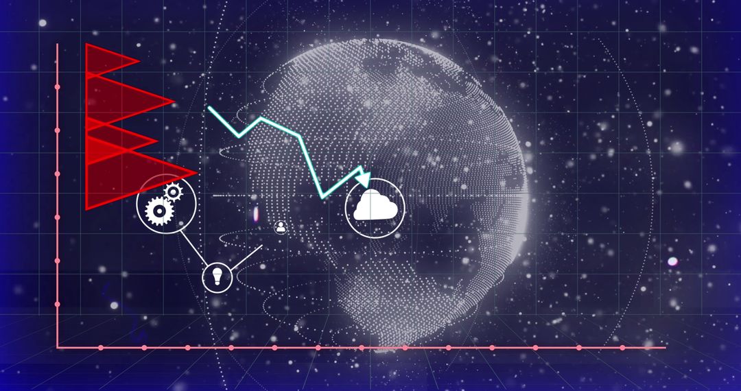 Digital global interface with data processing metrics
