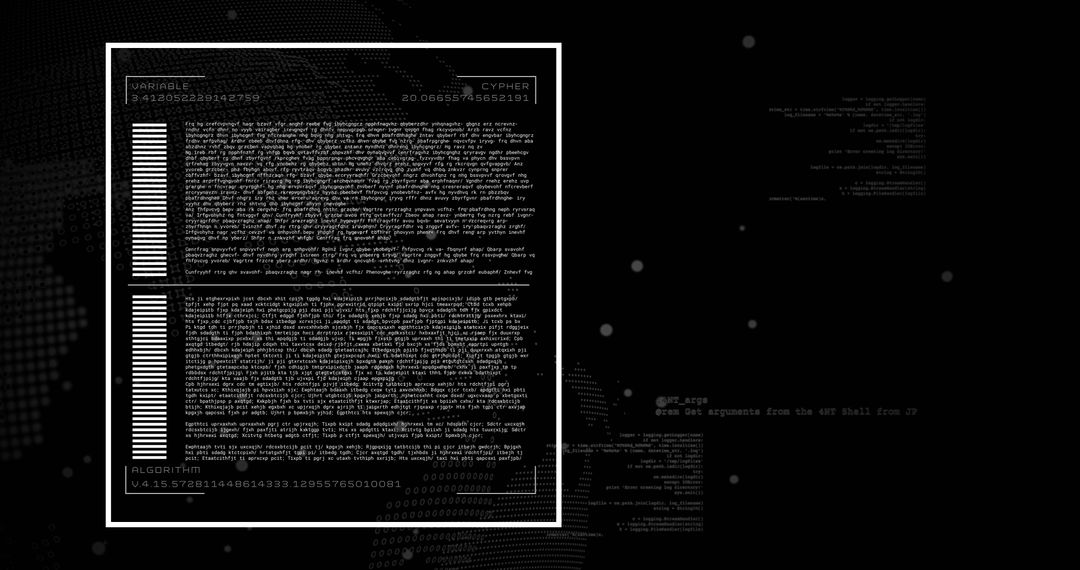 Digital Data Matrix on Dark Background with Global Connections Theme