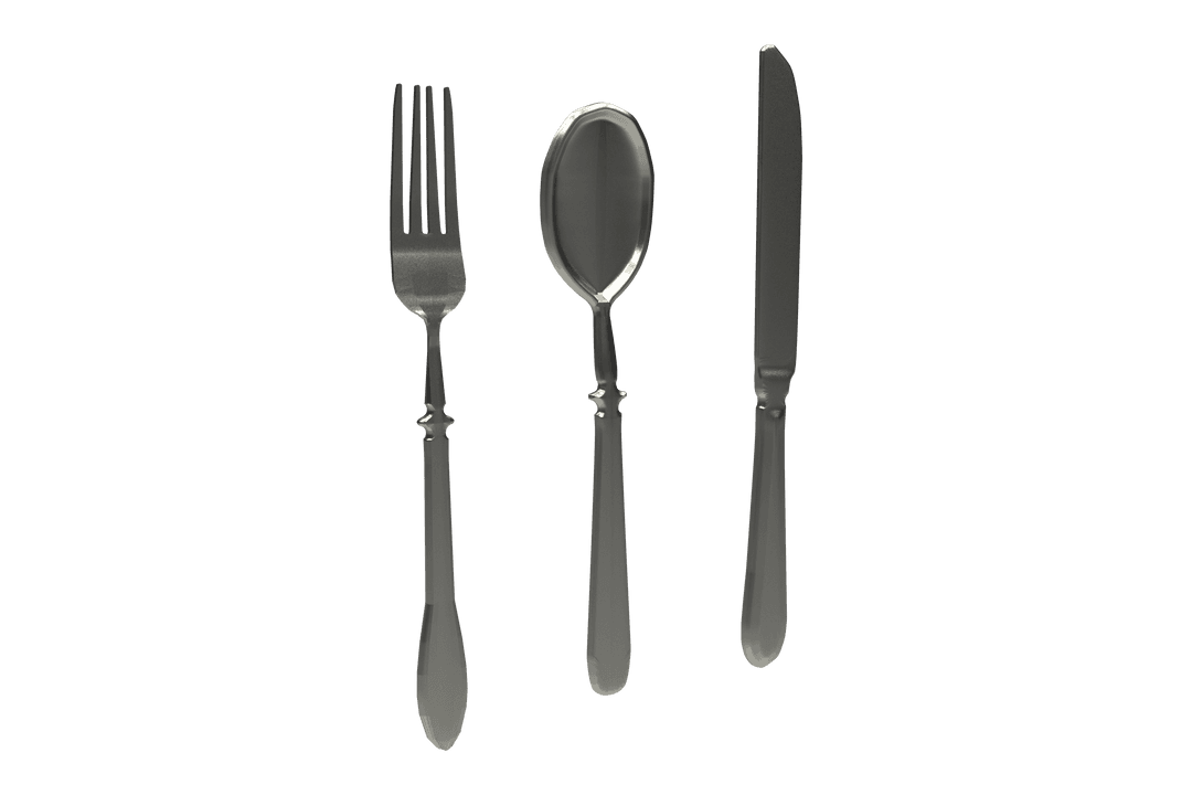 Transparent Cutlery Set Arrangement Knife Fork Spoon
