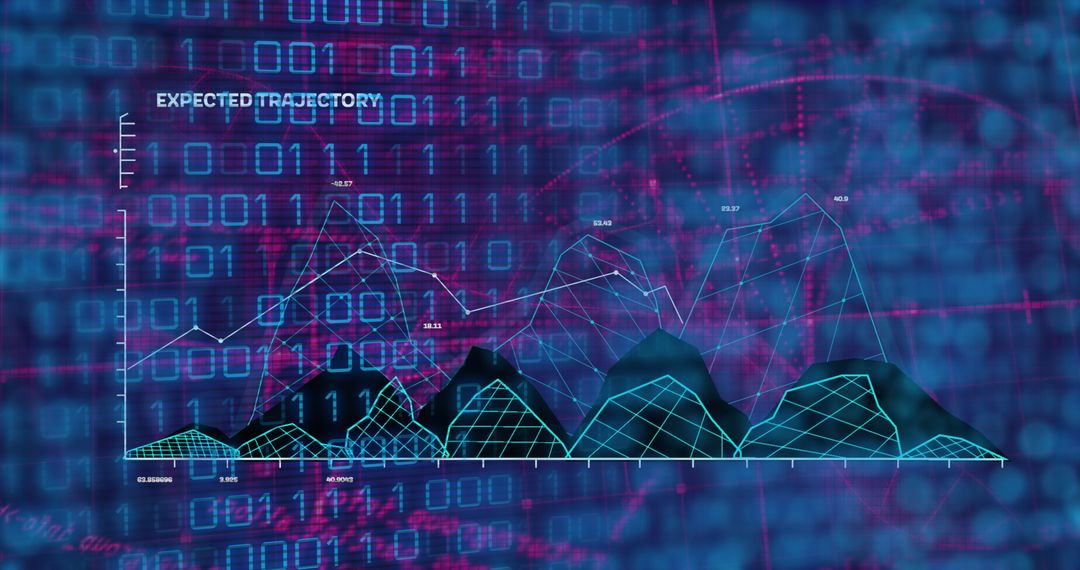 digital financial data with graphs and binary code overlay - Free Images, Stock Photos and Pictures on Pikwizard.com