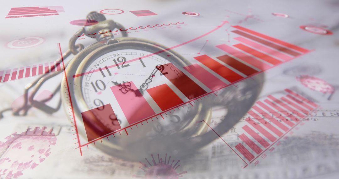 Pandemic Time Management Concept with Digital Data Overlay