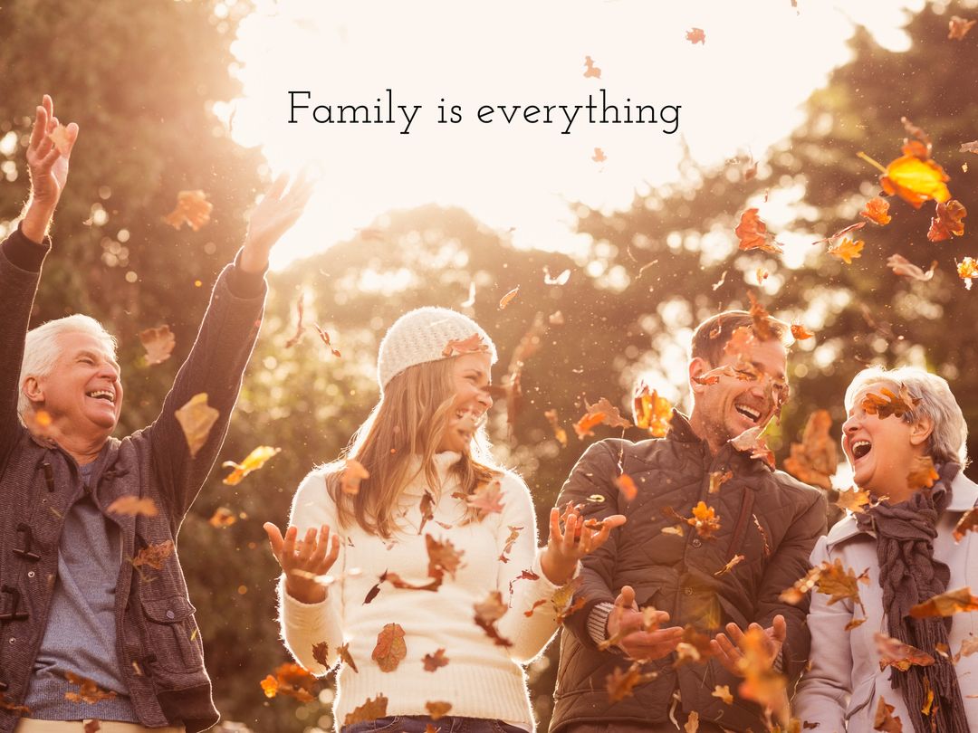 Joyful Family Tossing Autumn Leaves Embracing Togetherness - Download Free Stock Templates Pikwizard.com