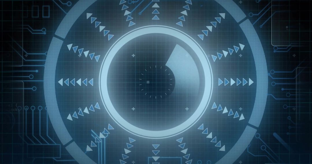 Futuristic Tech Interface with Digital Radar