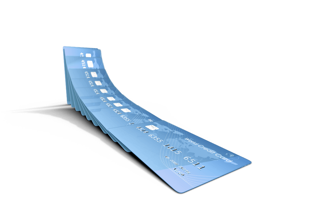 Transparent Stack of Stylized Credit Cards Illustration