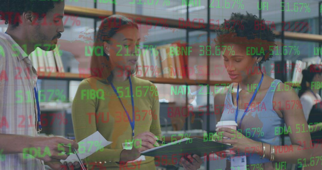 Team Brainstorming with Stock Market Data Overlay