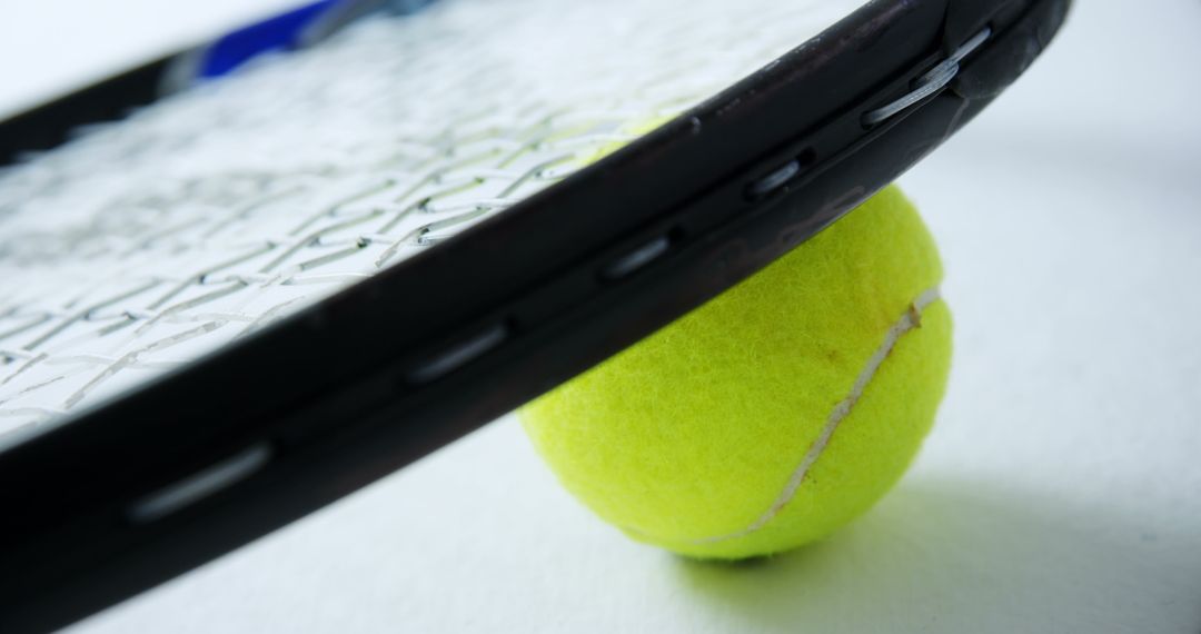 Close-Up of Tennis Racket and Tennis Ball on White Background - Free Images, Stock Photos and Pictures on Pikwizard.com