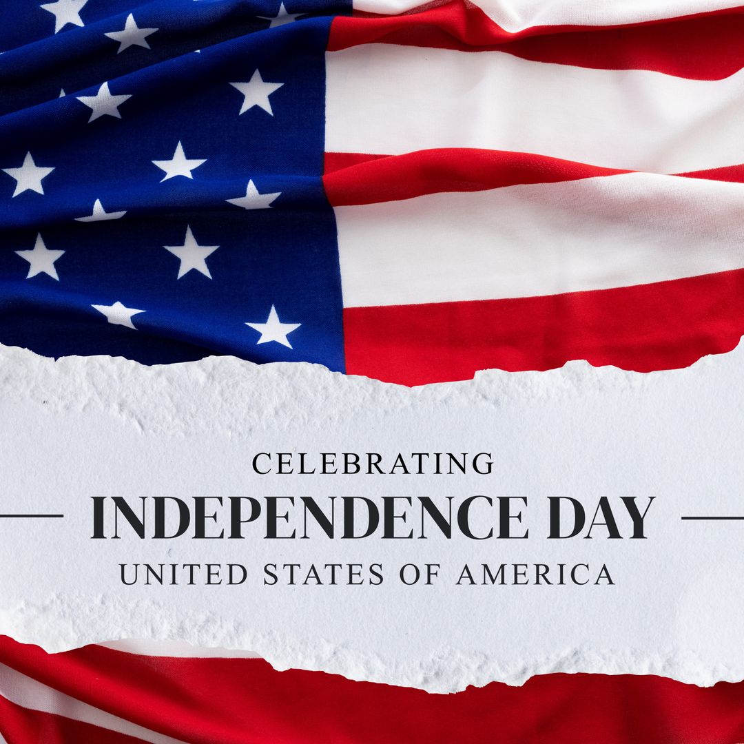 Patriotic American Flag with Independence Day Message