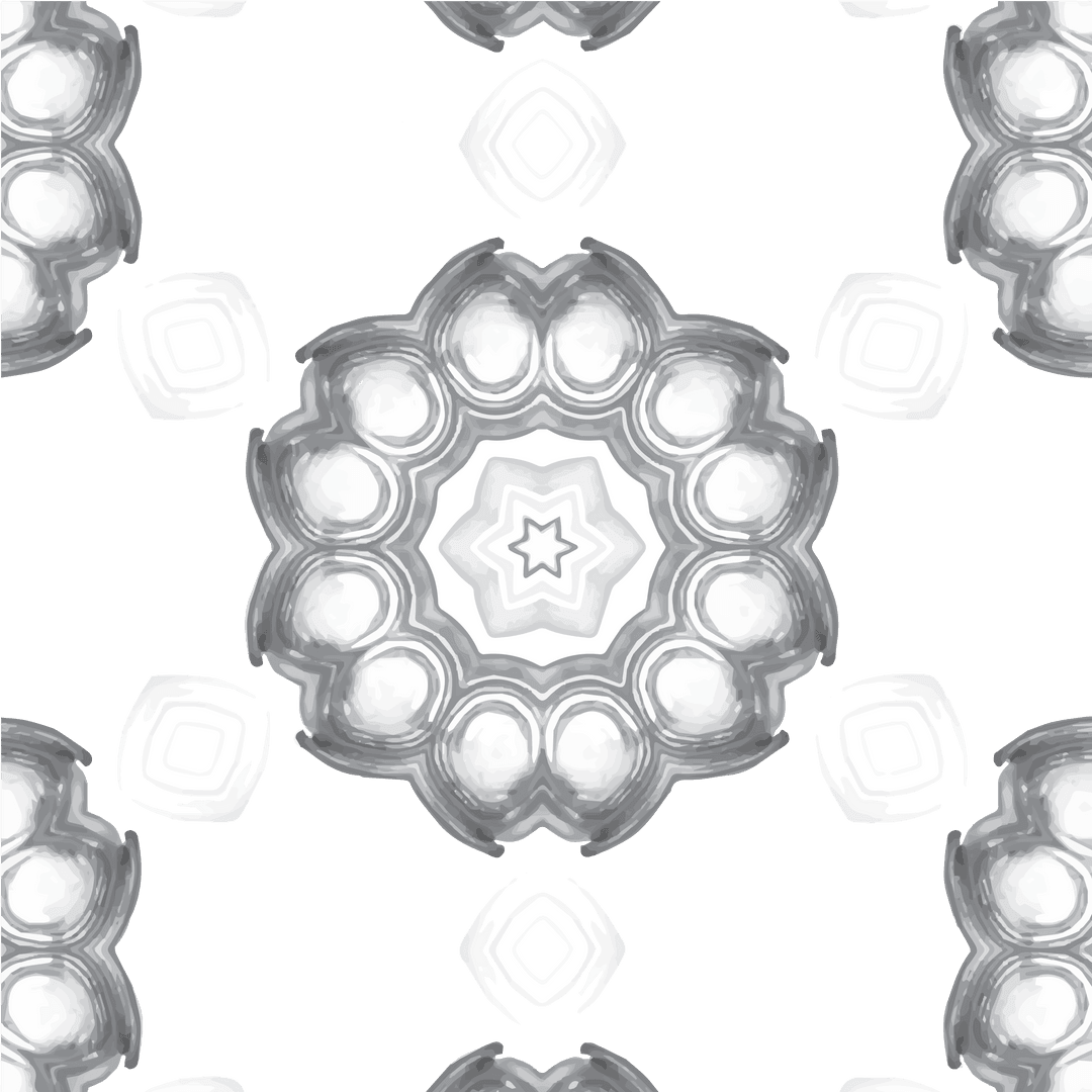 Transparent Kaleidoscopic White and Silver Star Pattern