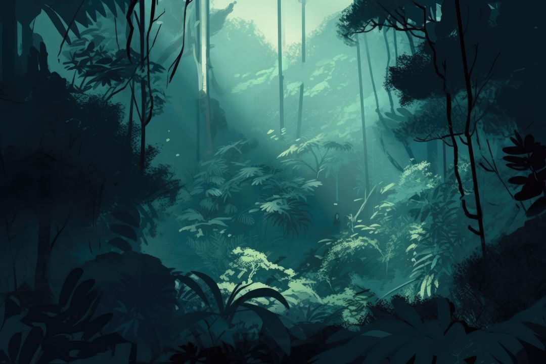 Rainforest with tropical plants and sun rays, created using generative ai technology - Free Images, Stock Photos and Pictures on Pikwizard.com