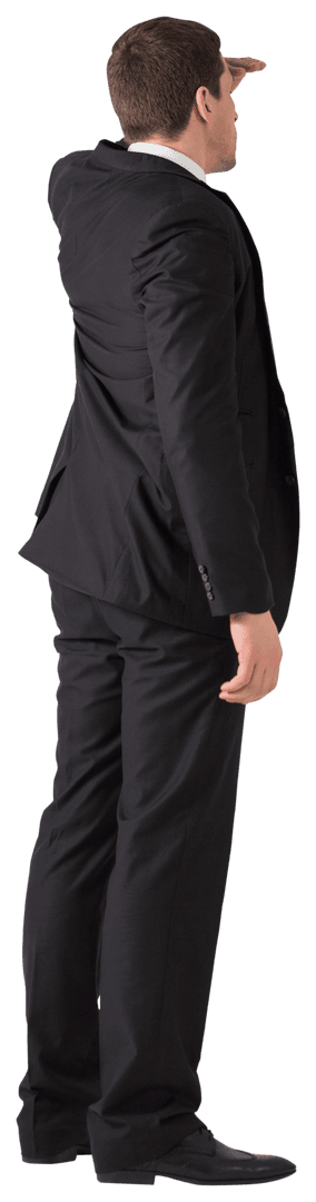 Caucasian Businessman Looking Forward Transparent Background