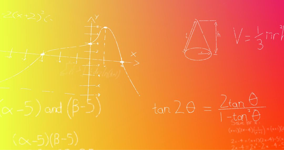 Mathematical Formulas on Color Gradient Background