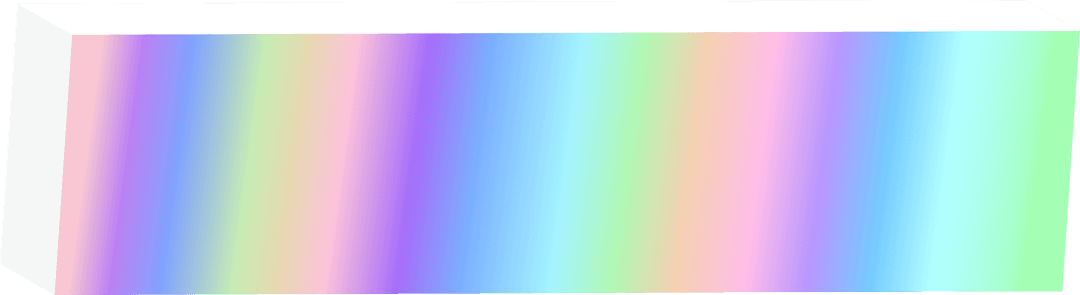 Colorful Gradient Bar on Transparent Background with Pastel Rainbow Hues