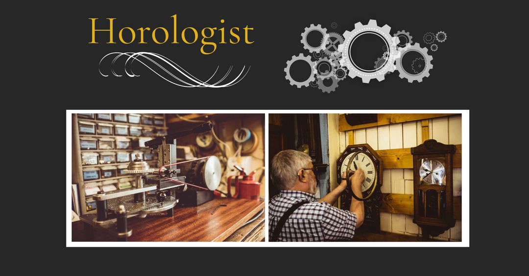 Horologist Repairing Classic Wall Clock Highlighting Precision and Craftsmanship