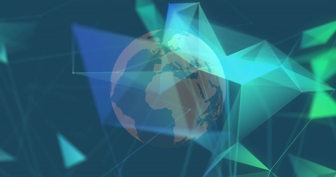 Abstract Globe with Geometric Digital Connectivity