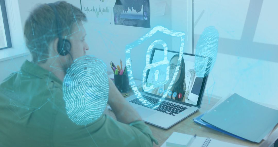 Digital Padlock with Biometric Concept and Remote Work Setup