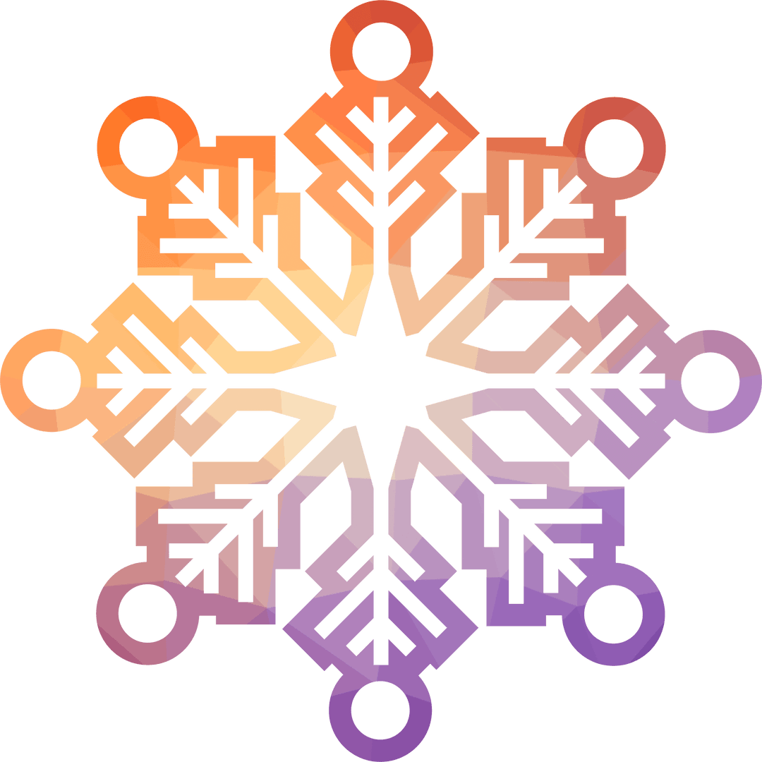 Vibrant Abstract Geometric Shape on Transparent Background