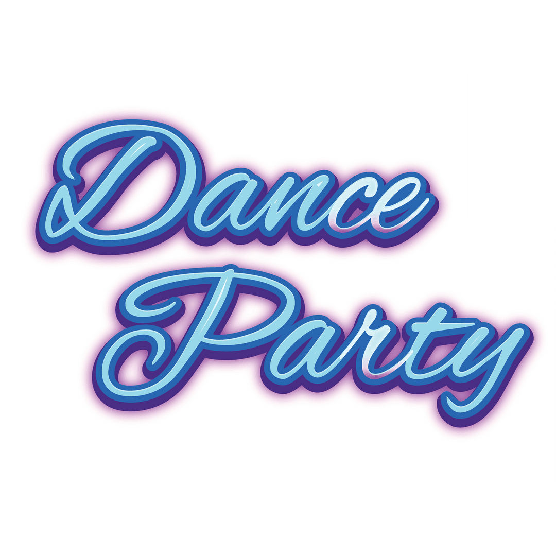 Colorful Dance Party Text Transparent Announcement Design