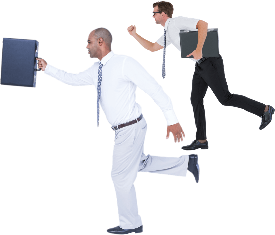 Business Professionals Running Transparent Background