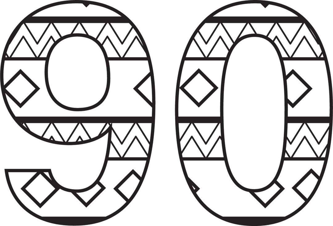 Tribal Pattern 90 on Transparent Background Digital Illustration