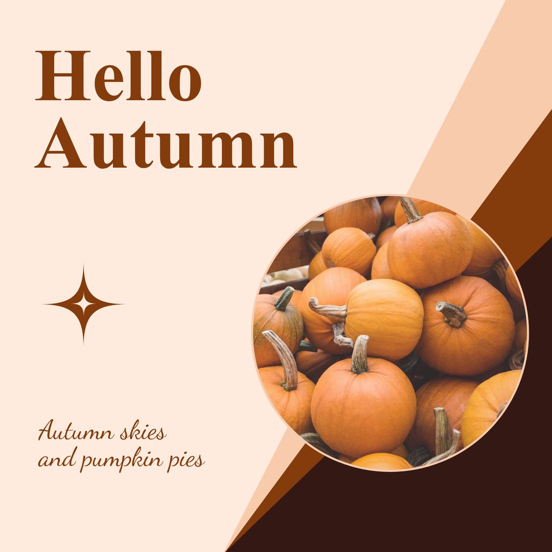 Hello Autumn Pumpkin Seasonal Greeting Design
