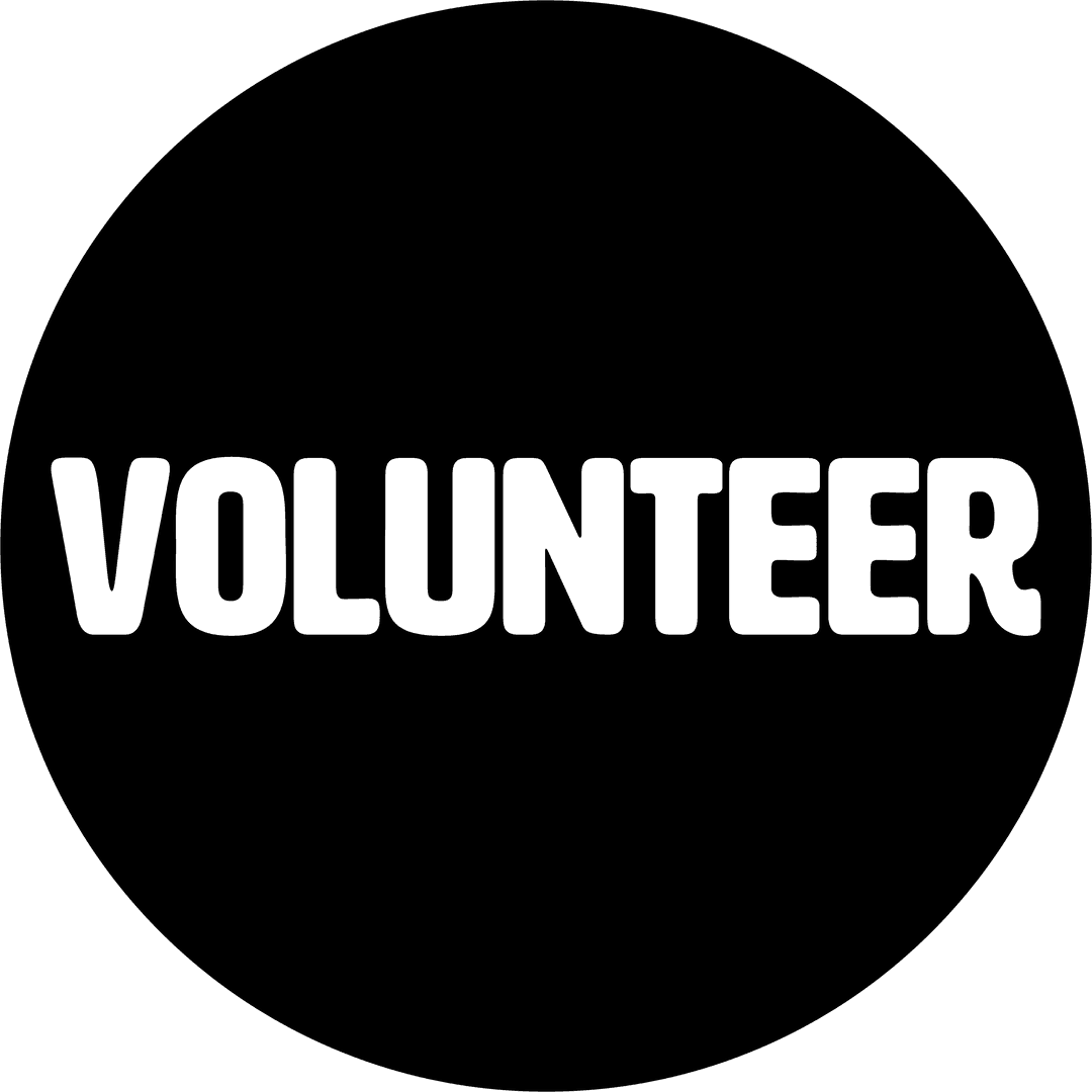 Transparent Volunteer Text with Circle Design Graphic