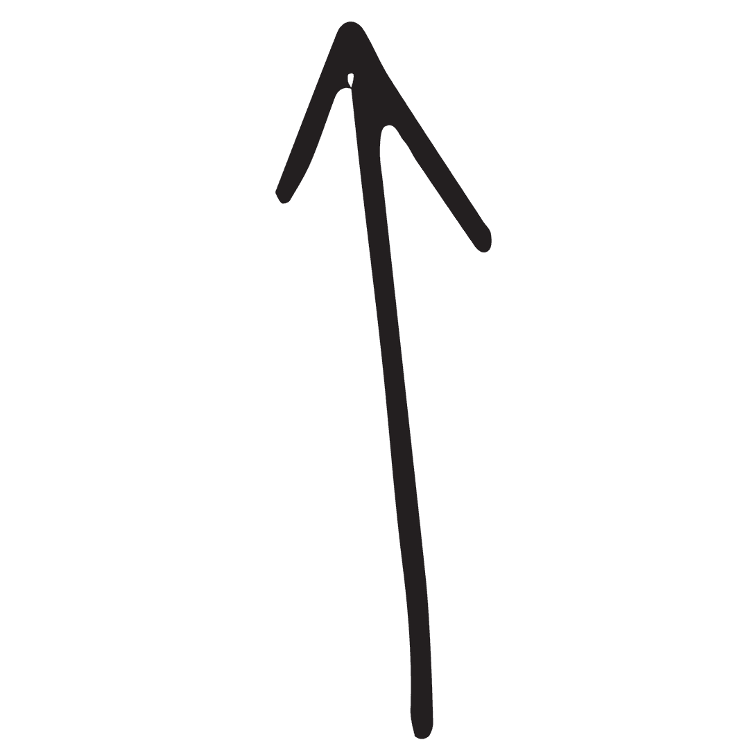Black Arrow Pointing Up on Transparent Background