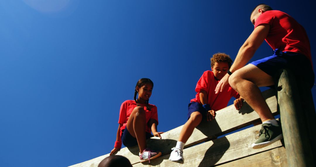 Children Participating in Outdoor Obstacle Course Training - Free Images, Stock Photos and Pictures on Pikwizard.com