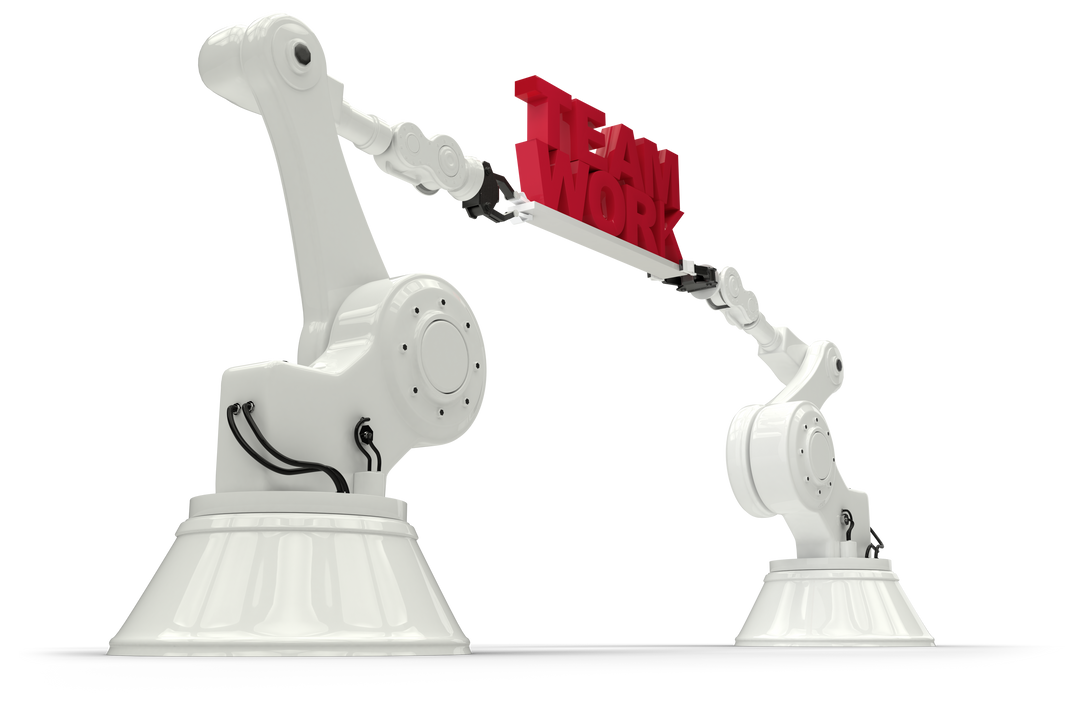 Robotic Arms Holding Teamwork Text Transparent Illustration - Download Free Stock Images Pikwizard.com