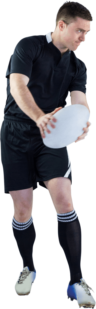 Transparent Rugby Player Performing Side Pass