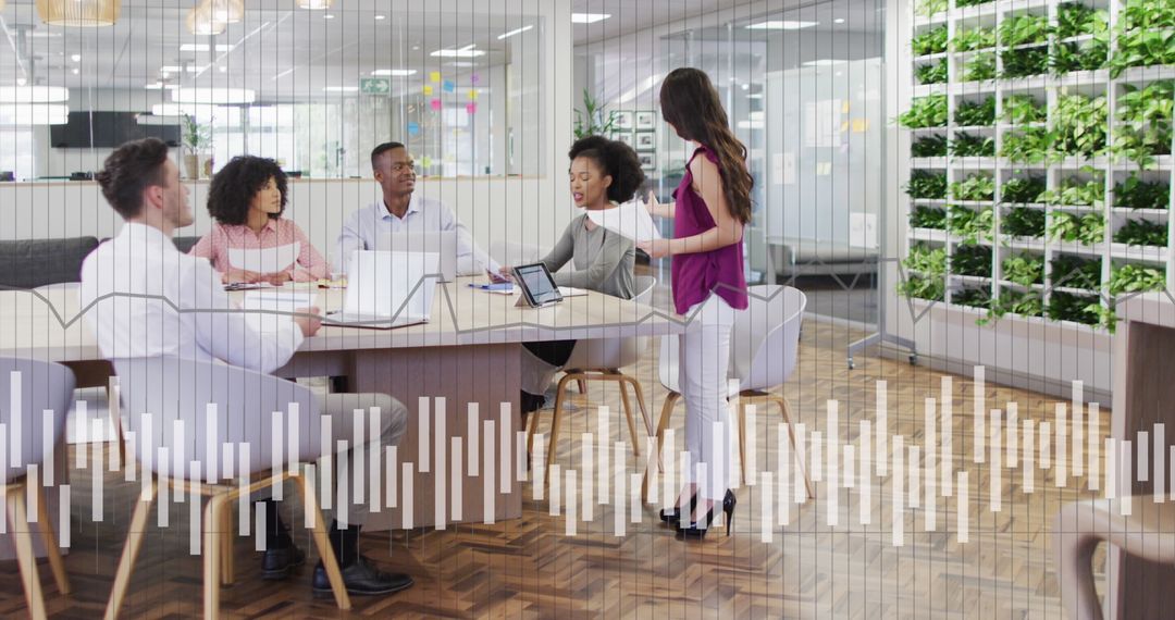 Financial Data Processing with Diverse Team Collaboration in Modern Office