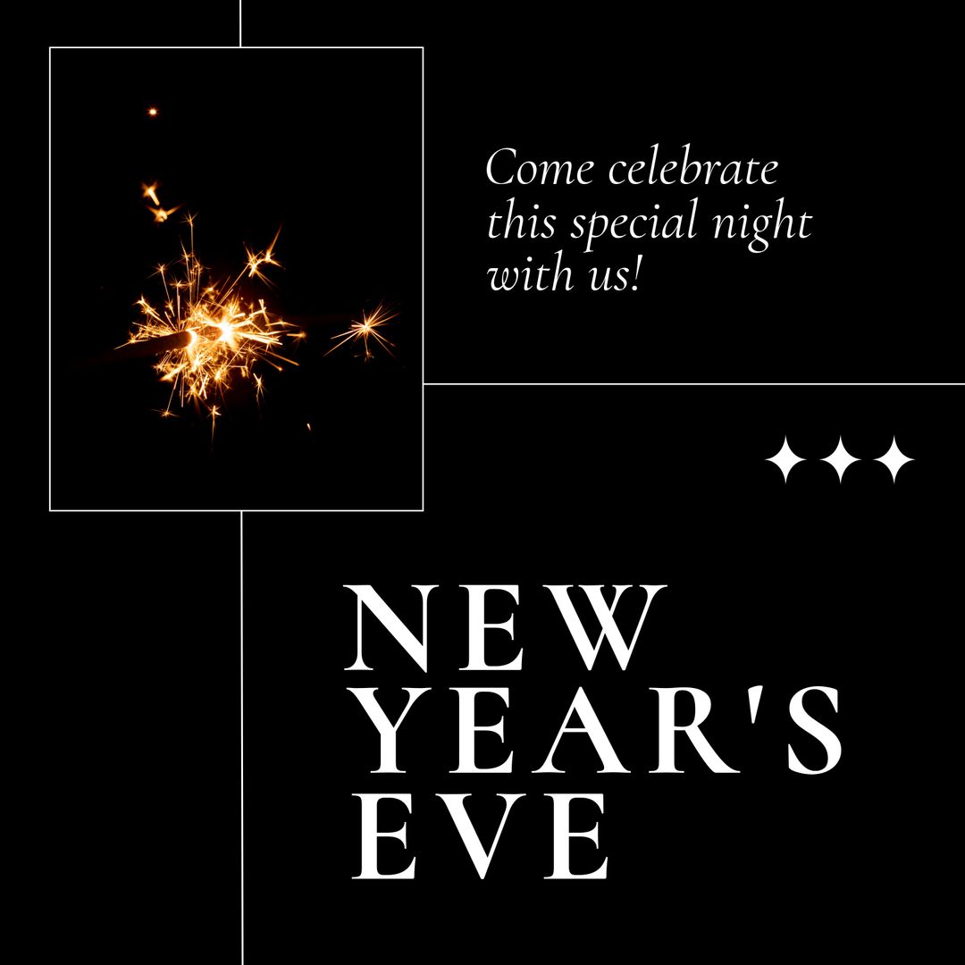 Festive New Year's Eve Celebration Invitation with Sparklers